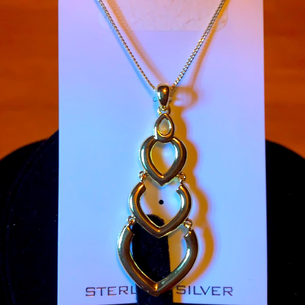 🆕 Sterling Silver necklace with Gold 🌟 over 💝